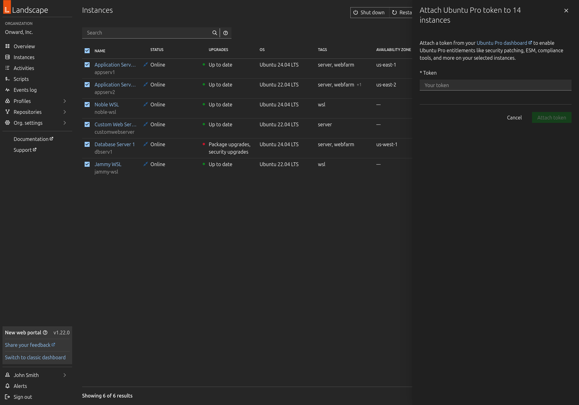 Ubuntu pro group management screen